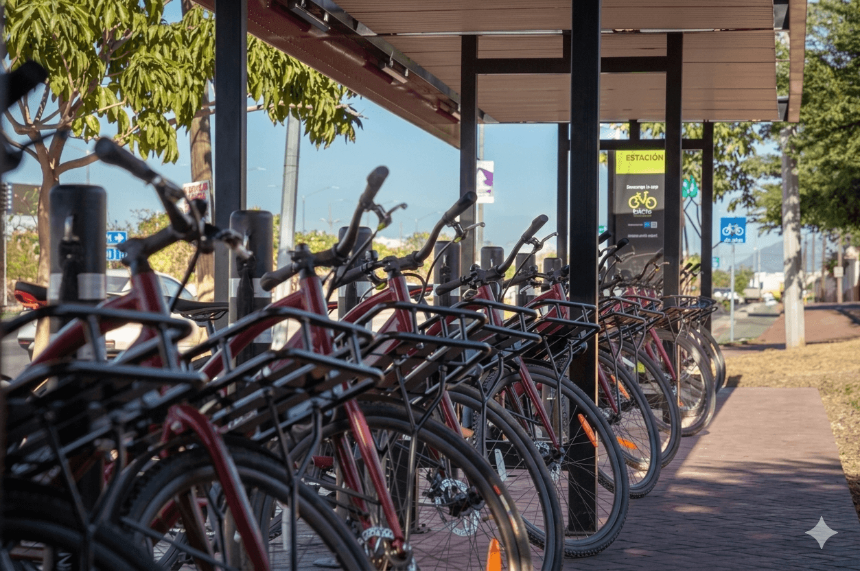 Estación de micro-movilidad instalada en un desarrollo residencial